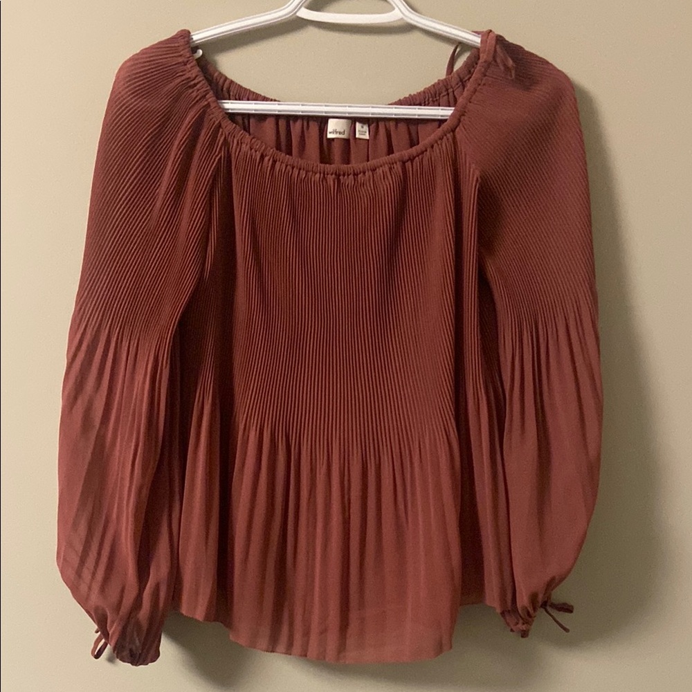 Wilfred Terracotta (Dark Dusty Rose) Pleated Blouse
